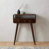 24" Walnut Solid Wood Console Table With Shelf And Two Drawers - HomeRoots - Flyclothing LLC