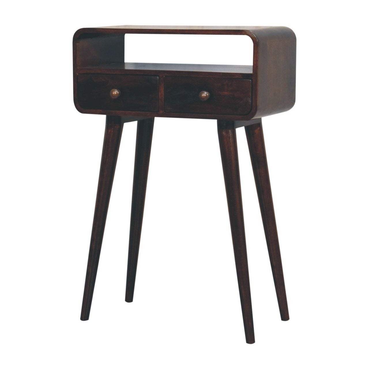 24" Walnut Solid Wood Console Table With Shelf And Two Drawers - HomeRoots - Flyclothing LLC