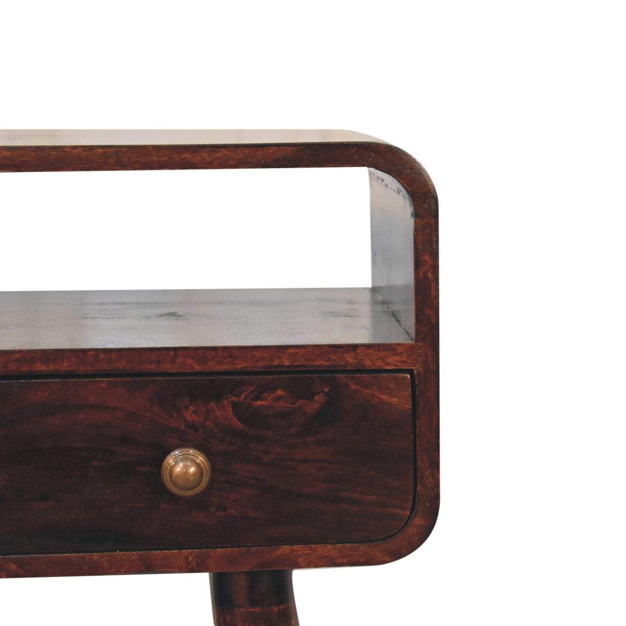 24" Walnut Solid Wood Console Table With Shelf And Two Drawers - HomeRoots - Flyclothing LLC