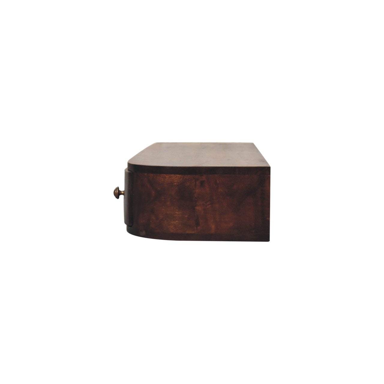 43" Chestnut Solid Wood Floating Console Table With Shelf And Two Drawers - HomeRoots - Flyclothing LLC