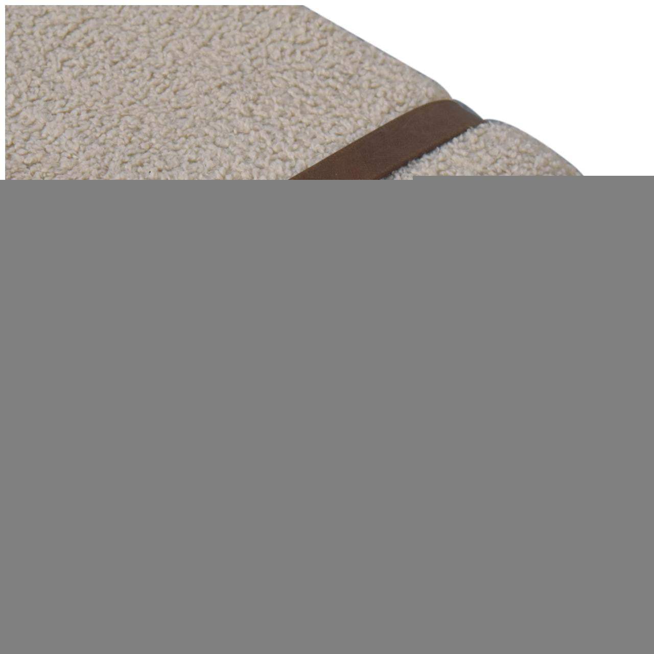 35" Beige and Brown Boucle and Leather Upholstered Bench - HomeRoots - Flyclothing LLC