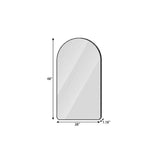 48" Black Aluminum Arch Lighted Framed Anti Fog Bathroom Vanity Mirror - HomeRoots - Flyclothing LLC