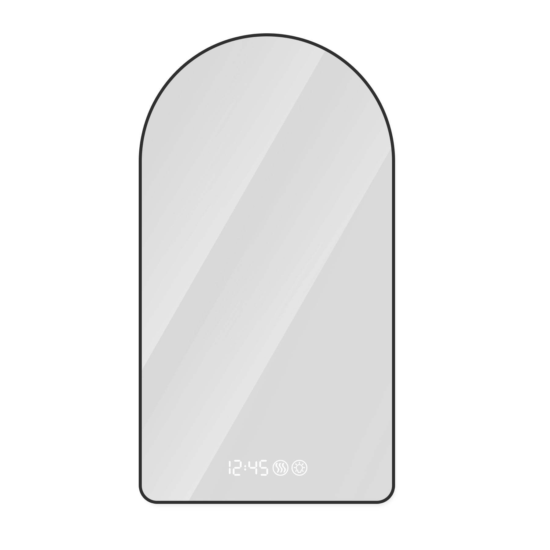48" Black Aluminum Arch Lighted Framed Anti Fog Bathroom Vanity Mirror - HomeRoots - Flyclothing LLC