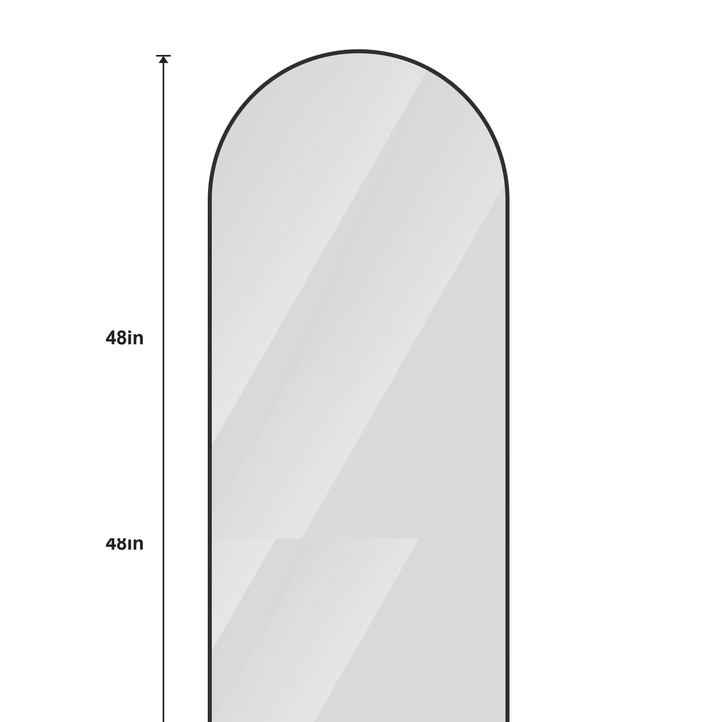 48" Black Aluminum Arch Lighted Framed Anti Fog Bathroom Vanity Mirror - HomeRoots - Flyclothing LLC