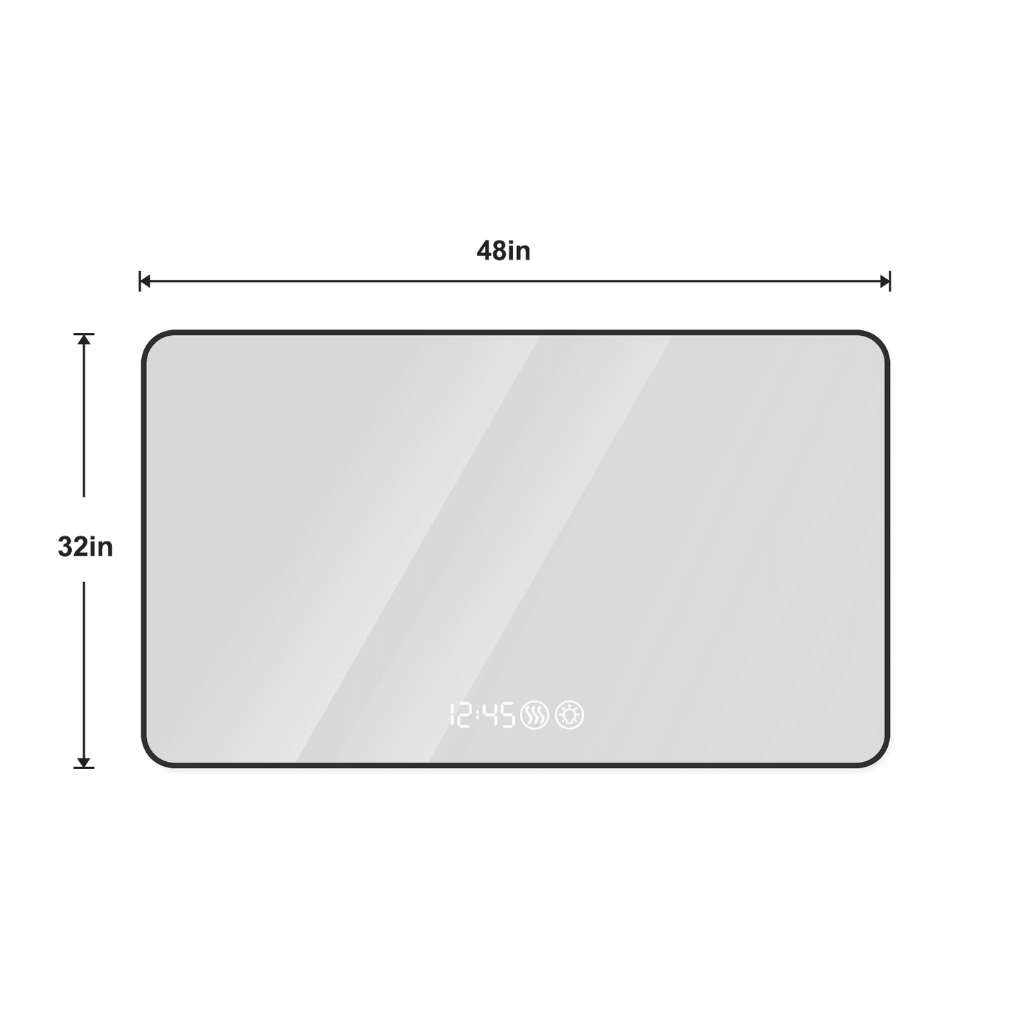 32" Black Aluminum Lighted Framed Anti Fog Bathroom Vanity Mirror - HomeRoots - Flyclothing LLC