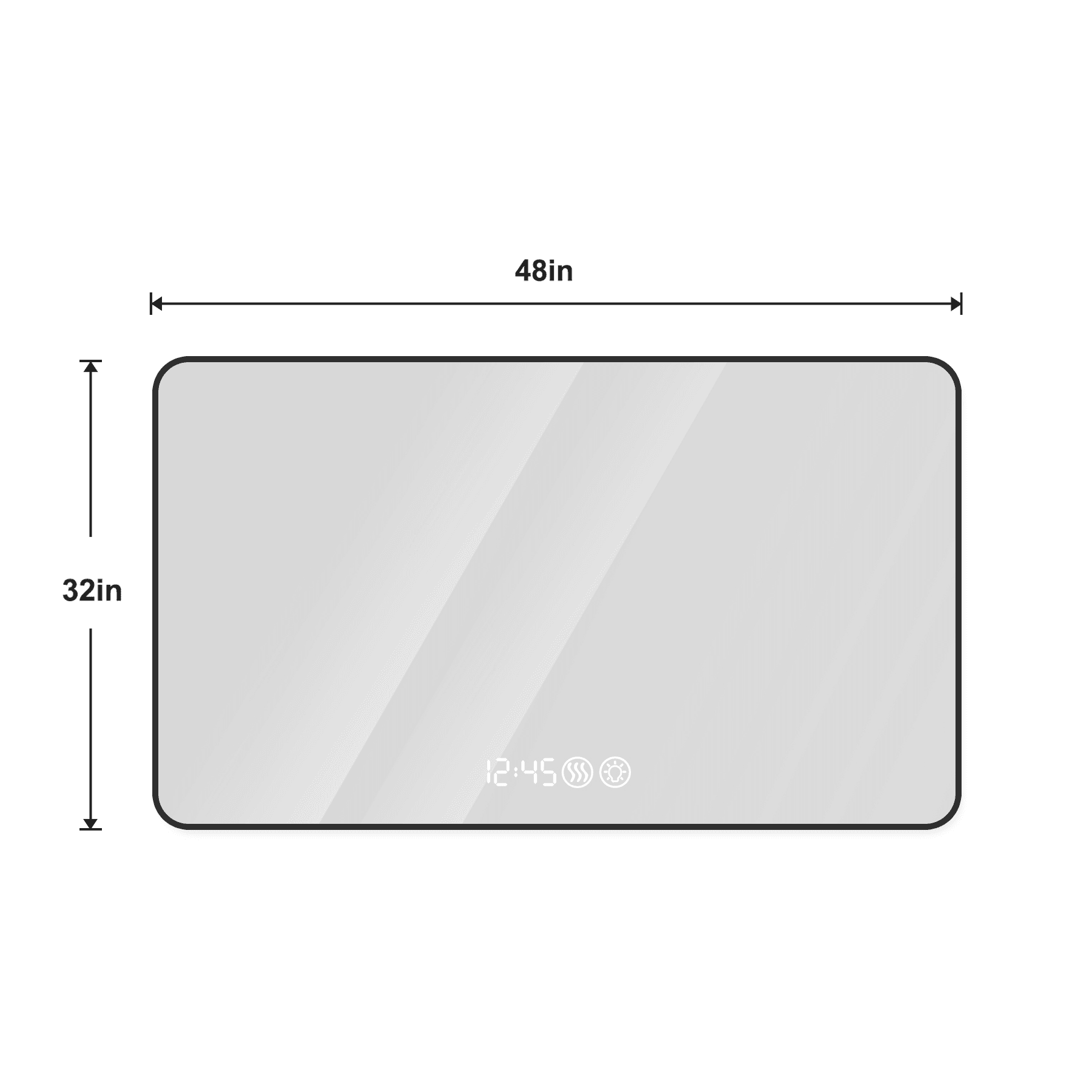 32" Black Aluminum Lighted Framed Anti Fog Bathroom Vanity Mirror - HomeRoots - Flyclothing LLC