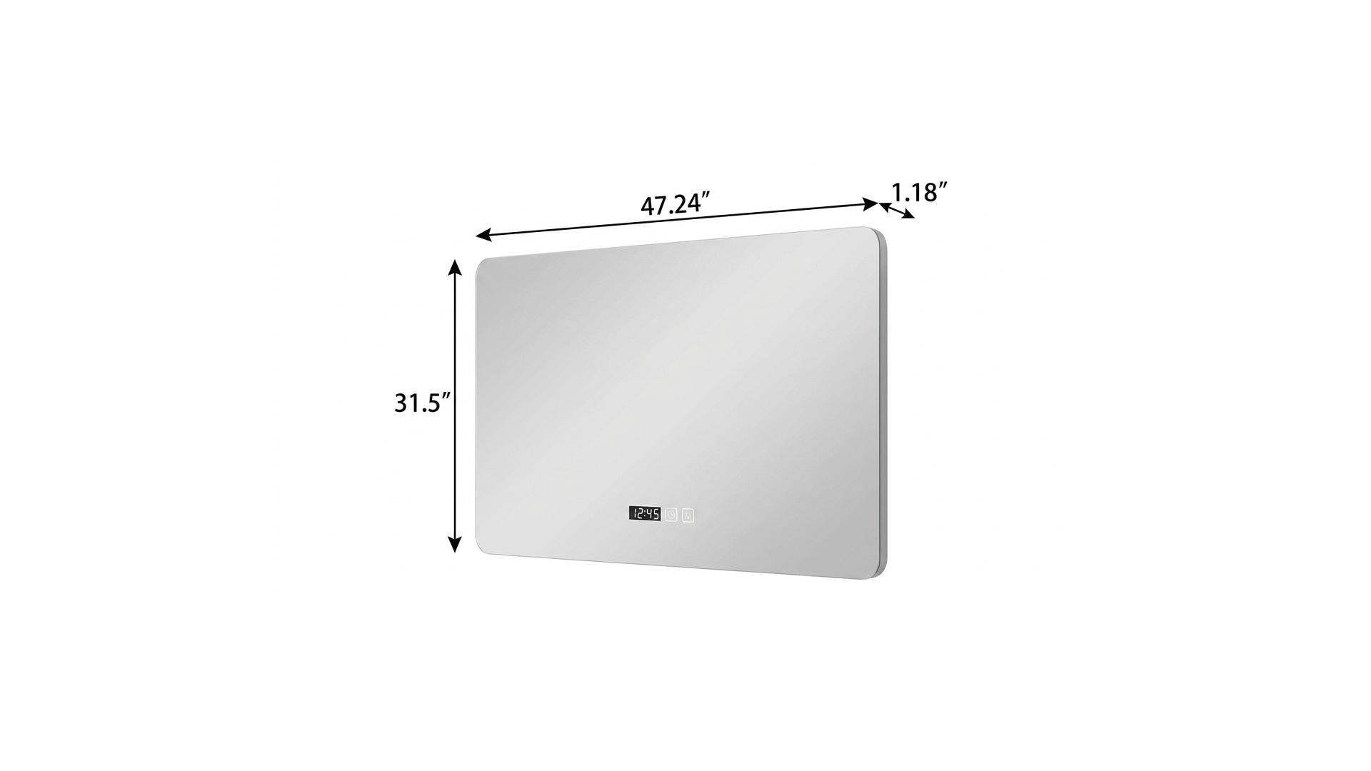 32" Black Aluminum Lighted Framed Anti Fog Bathroom Vanity Mirror - HomeRoots - Flyclothing LLC