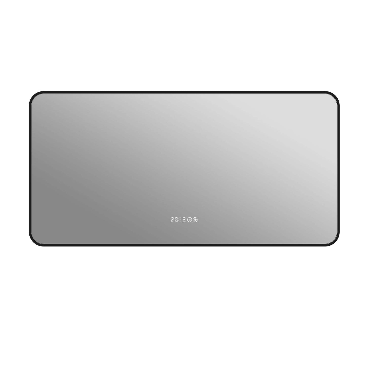 24" Black Aluminum Lighted Framed Anti Fog Bathroom Vanity Mirror - HomeRoots - Flyclothing LLC