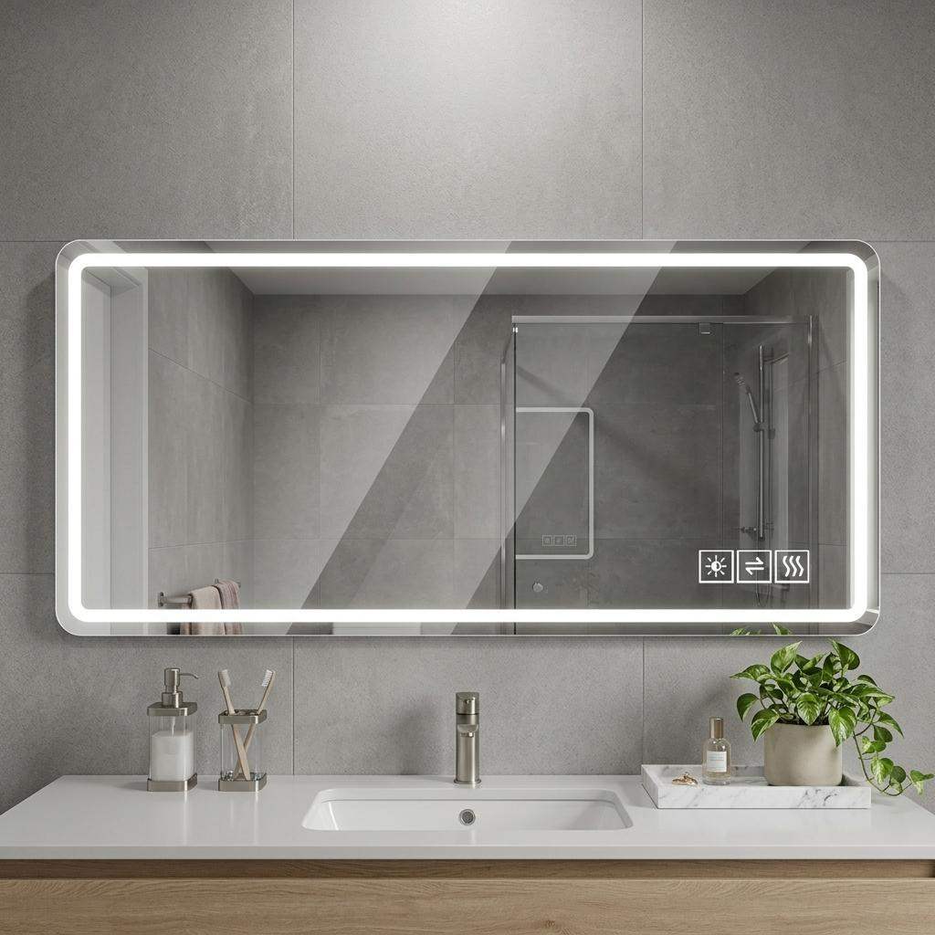 28" Lighted Frameless Anti Fog Bathroom Vanity Mirror - HomeRoots - Flyclothing LLC