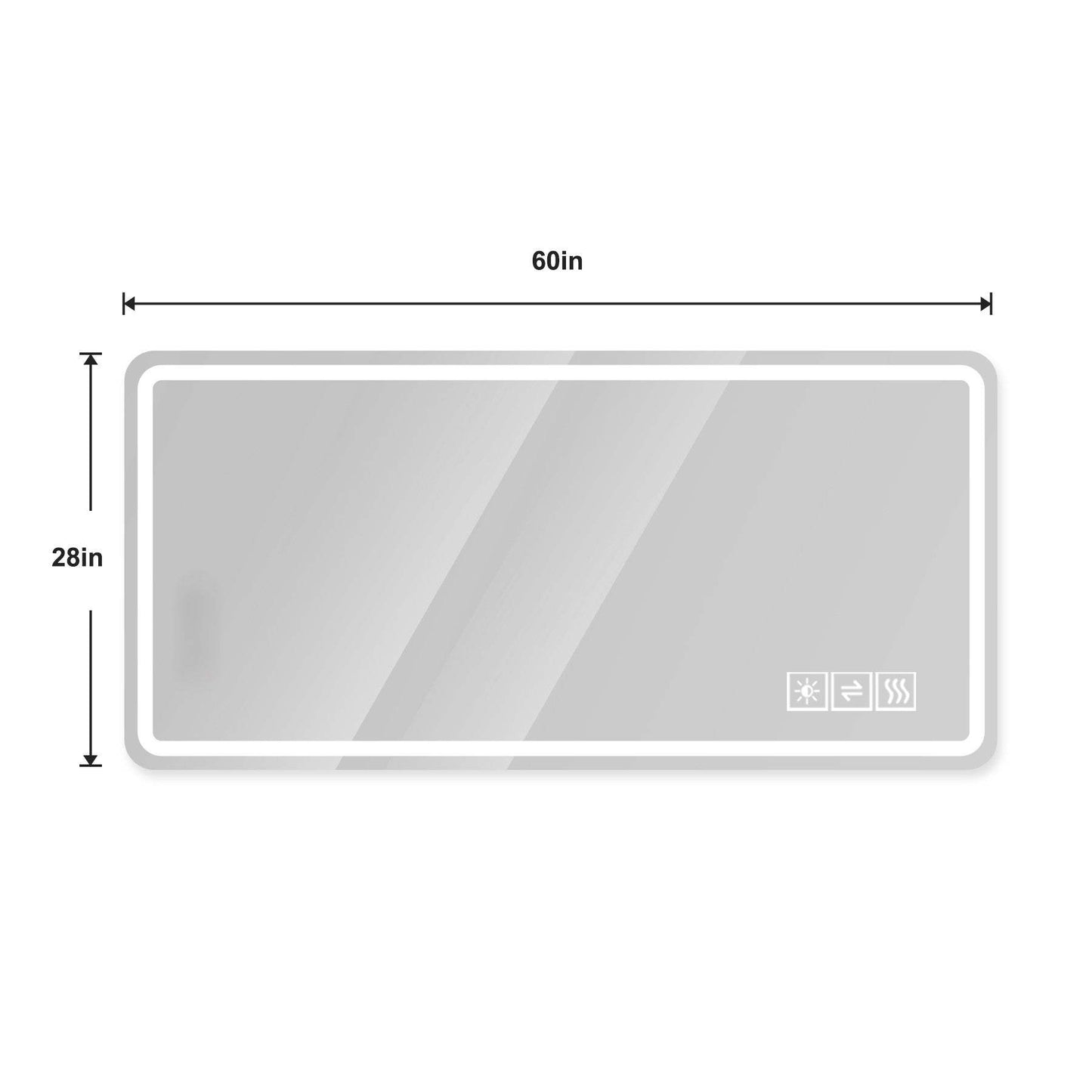 28" Lighted Frameless Anti Fog Bathroom Vanity Mirror - HomeRoots - Flyclothing LLC