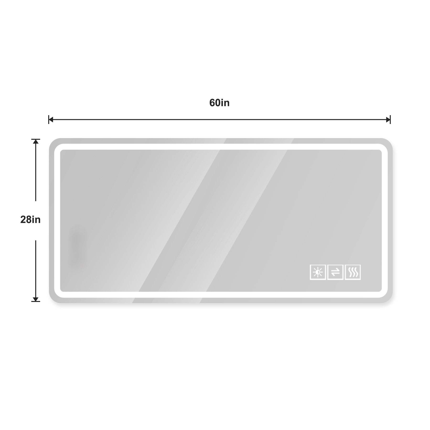 28" Lighted Frameless Anti Fog Bathroom Vanity Mirror - HomeRoots - Flyclothing LLC