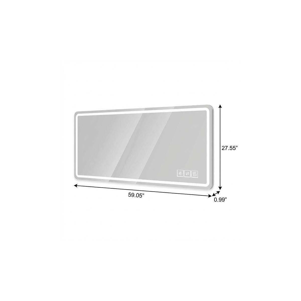 28" Lighted Frameless Anti Fog Bathroom Vanity Mirror - HomeRoots - Flyclothing LLC