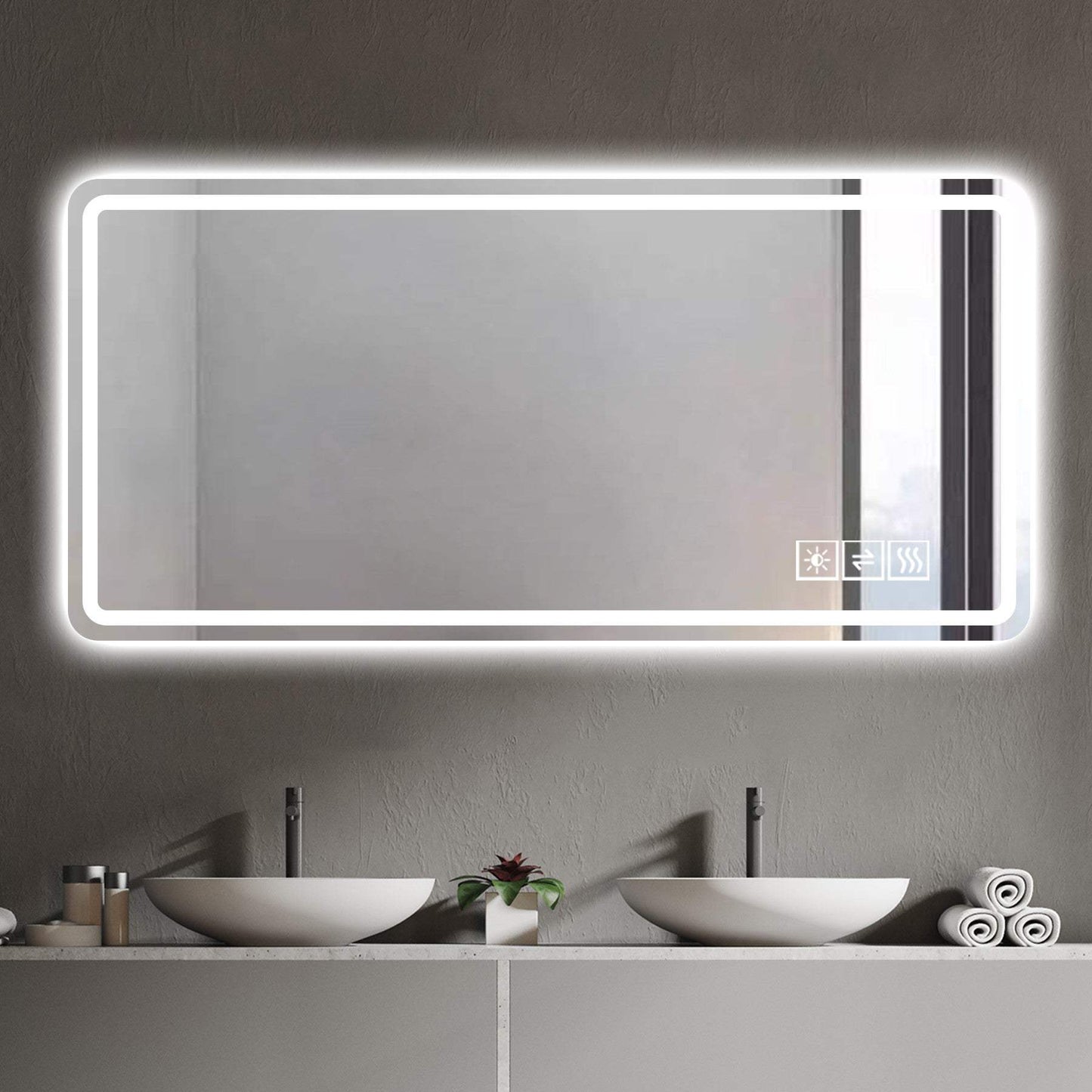 28" Lighted Frameless Anti Fog Bathroom Vanity Mirror - HomeRoots - Flyclothing LLC