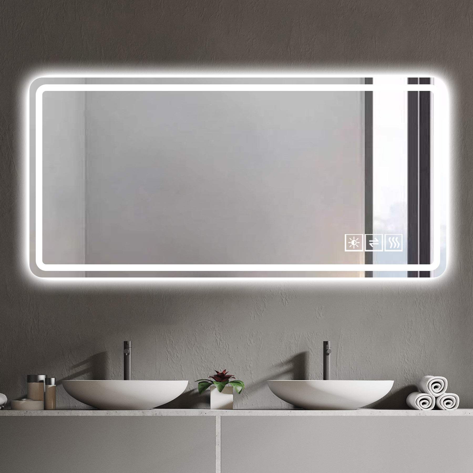 28" Lighted Frameless Anti Fog Bathroom Vanity Mirror - HomeRoots - Flyclothing LLC