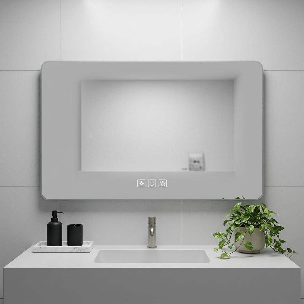 28" Lighted Frameless Anti Fog Bathroom Vanity Mirror - HomeRoots - Flyclothing LLC