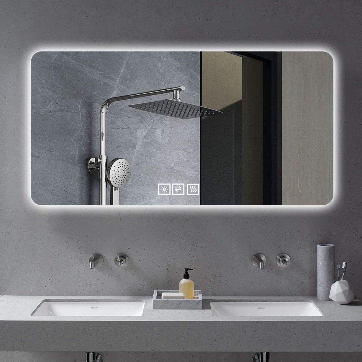28" Lighted Frameless Anti Fog Bathroom Vanity Mirror - HomeRoots - Flyclothing LLC