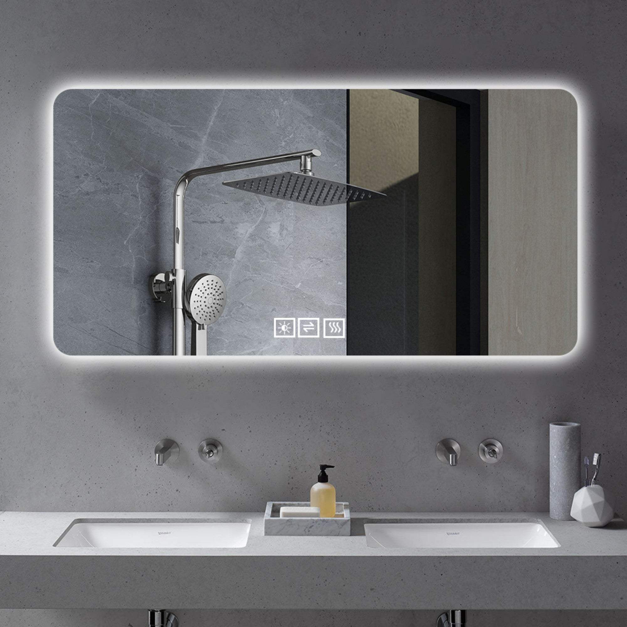 28" Lighted Frameless Anti Fog Bathroom Vanity Mirror - HomeRoots - Flyclothing LLC