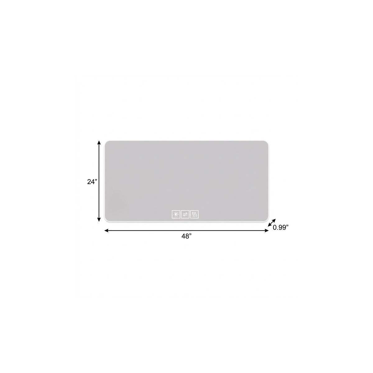 24" Lighted Frameless Anti Fog Bathroom Vanity Mirror - HomeRoots - Flyclothing LLC