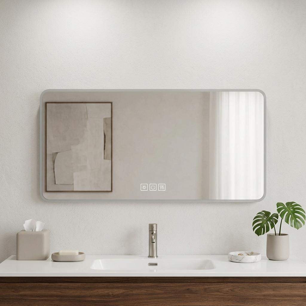 24" Lighted Frameless Anti Fog Bathroom Vanity Mirror - HomeRoots - Flyclothing LLC
