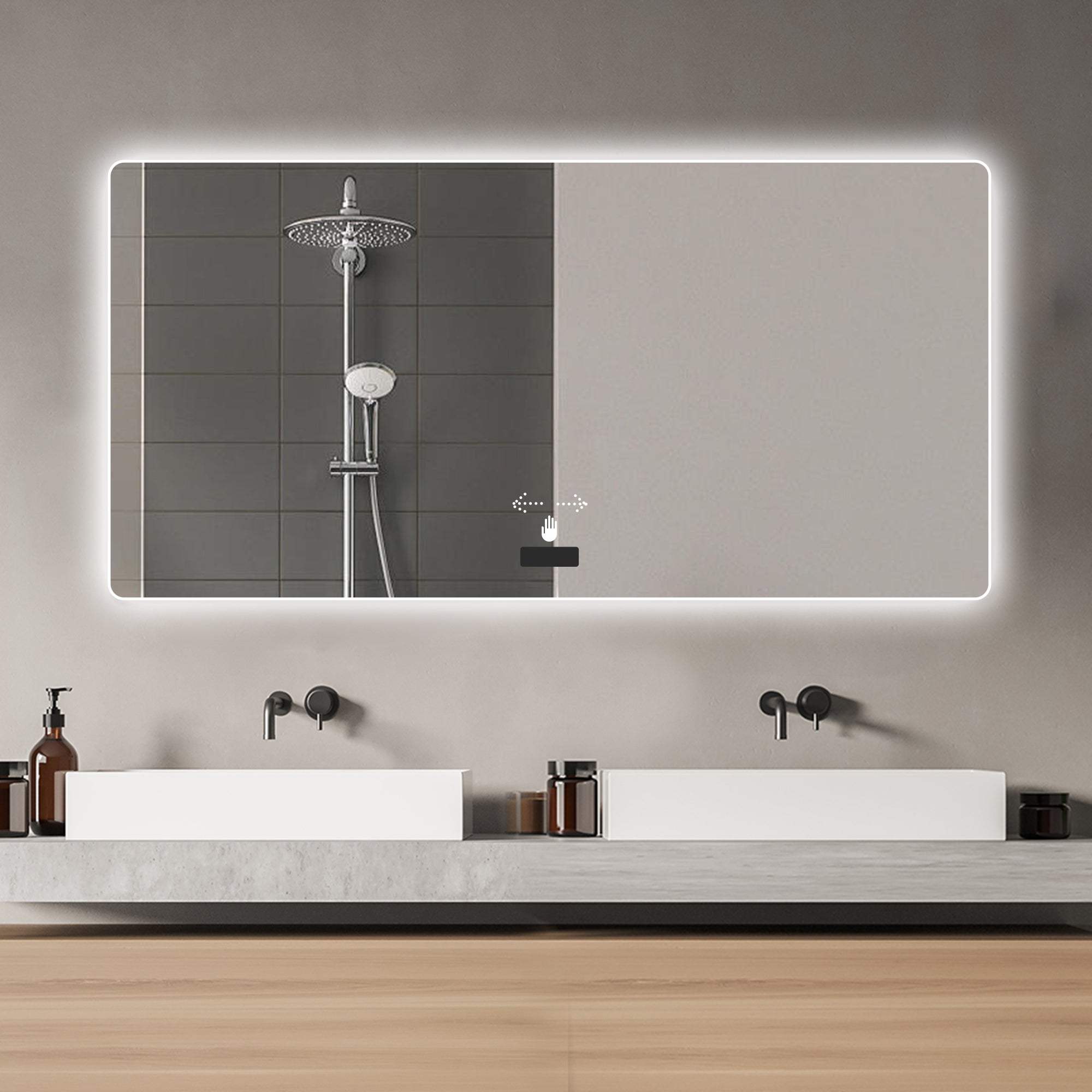 32" Lighted Frameless Anti Fog Bathroom Vanity Mirror - HomeRoots - Flyclothing LLC