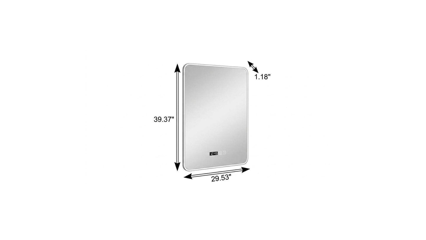 39" Black Aluminum Lighted Framed Anti Fog Bathroom Vanity Mirror - HomeRoots - Flyclothing LLC
