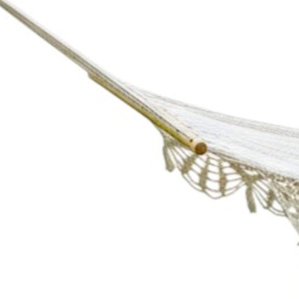 Ivory Single Spreader Bar Hammock With Lace - HomeRoots - Flyclothing LLC
