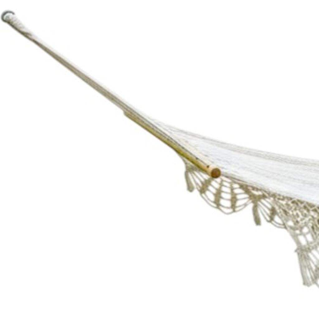 Ivory Single Spreader Bar Hammock With Lace - HomeRoots - Flyclothing LLC