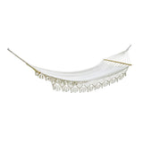 Ivory Single Spreader Bar Hammock With Lace - HomeRoots - Flyclothing LLC