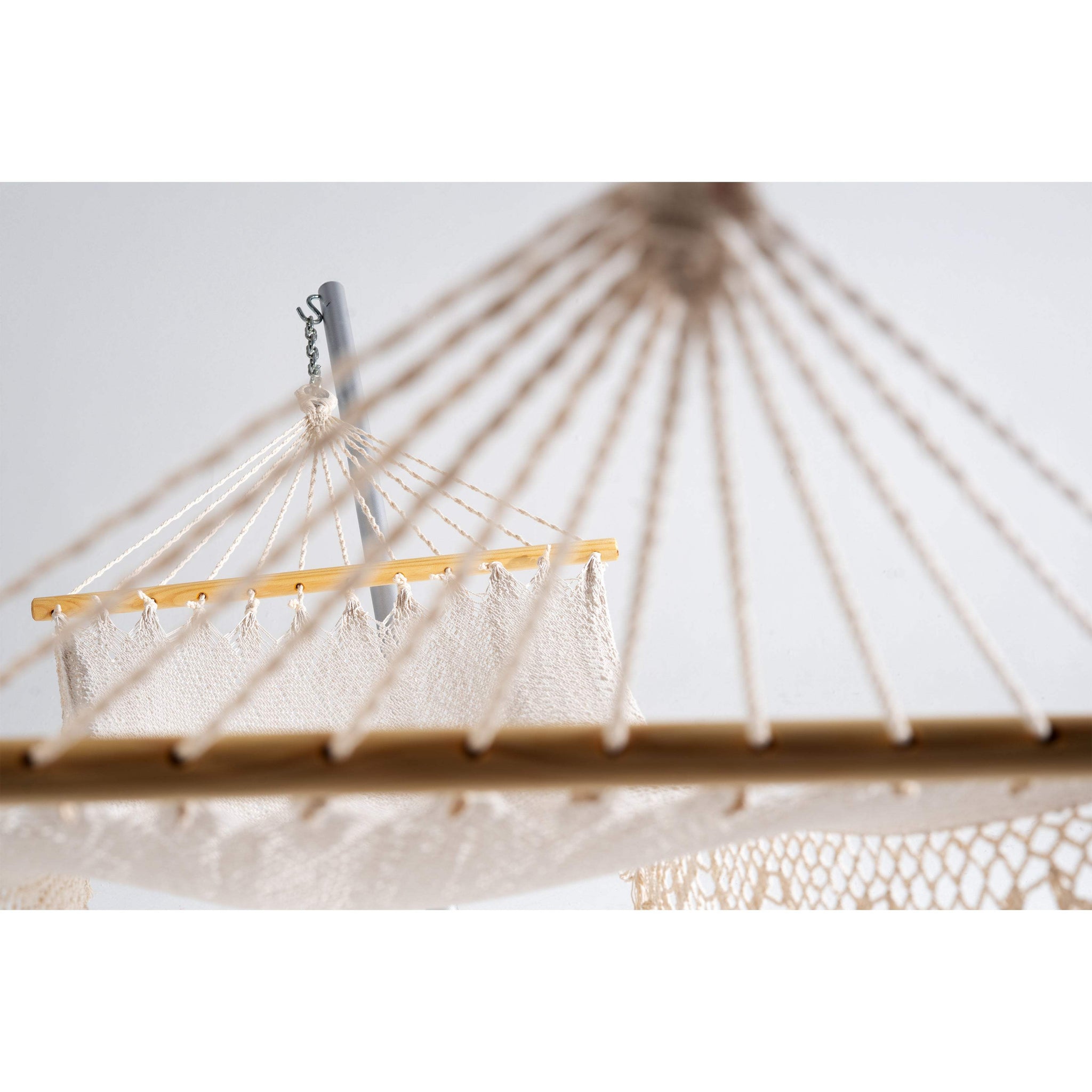 Off White Single Spreader Bar Hammock - HomeRoots - Flyclothing LLC