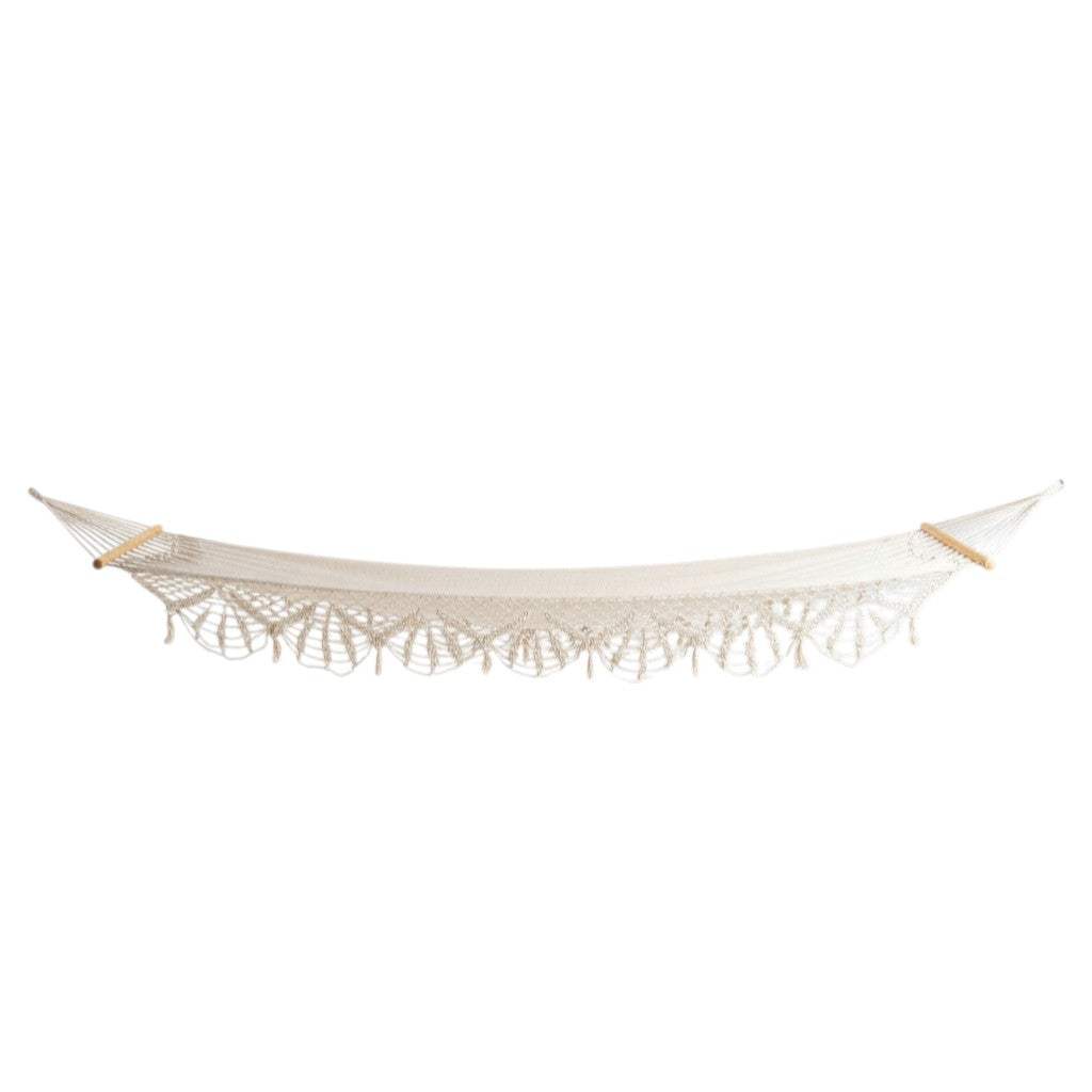 Off White Single Spreader Bar Hammock - HomeRoots - Flyclothing LLC