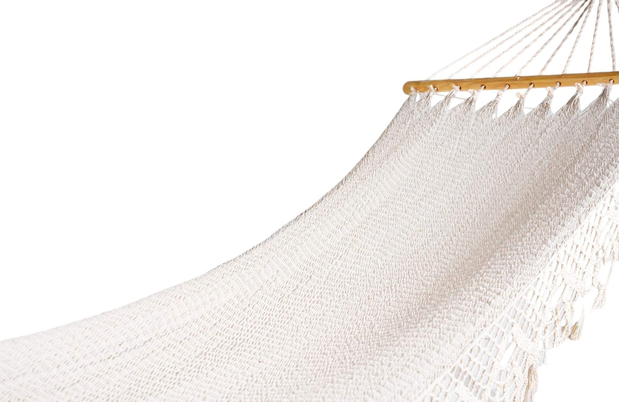 Off White Single Spreader Bar Hammock - HomeRoots - Flyclothing LLC