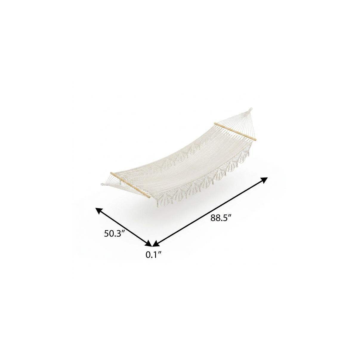 Off White Single Spreader Bar Hammock - HomeRoots - Flyclothing LLC