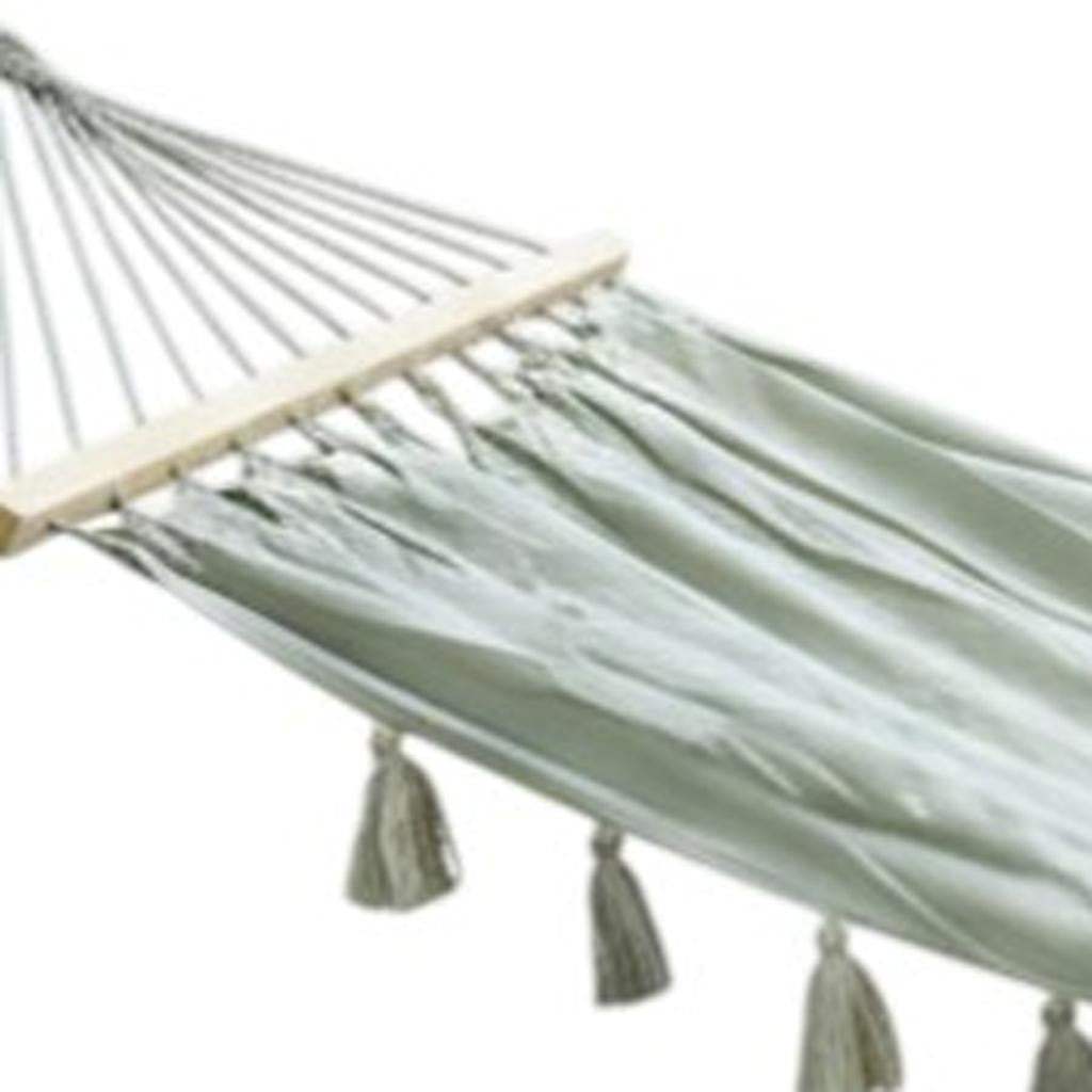 Gray Single Spreader Bar Hammock With Tassels - HomeRoots - Flyclothing LLC