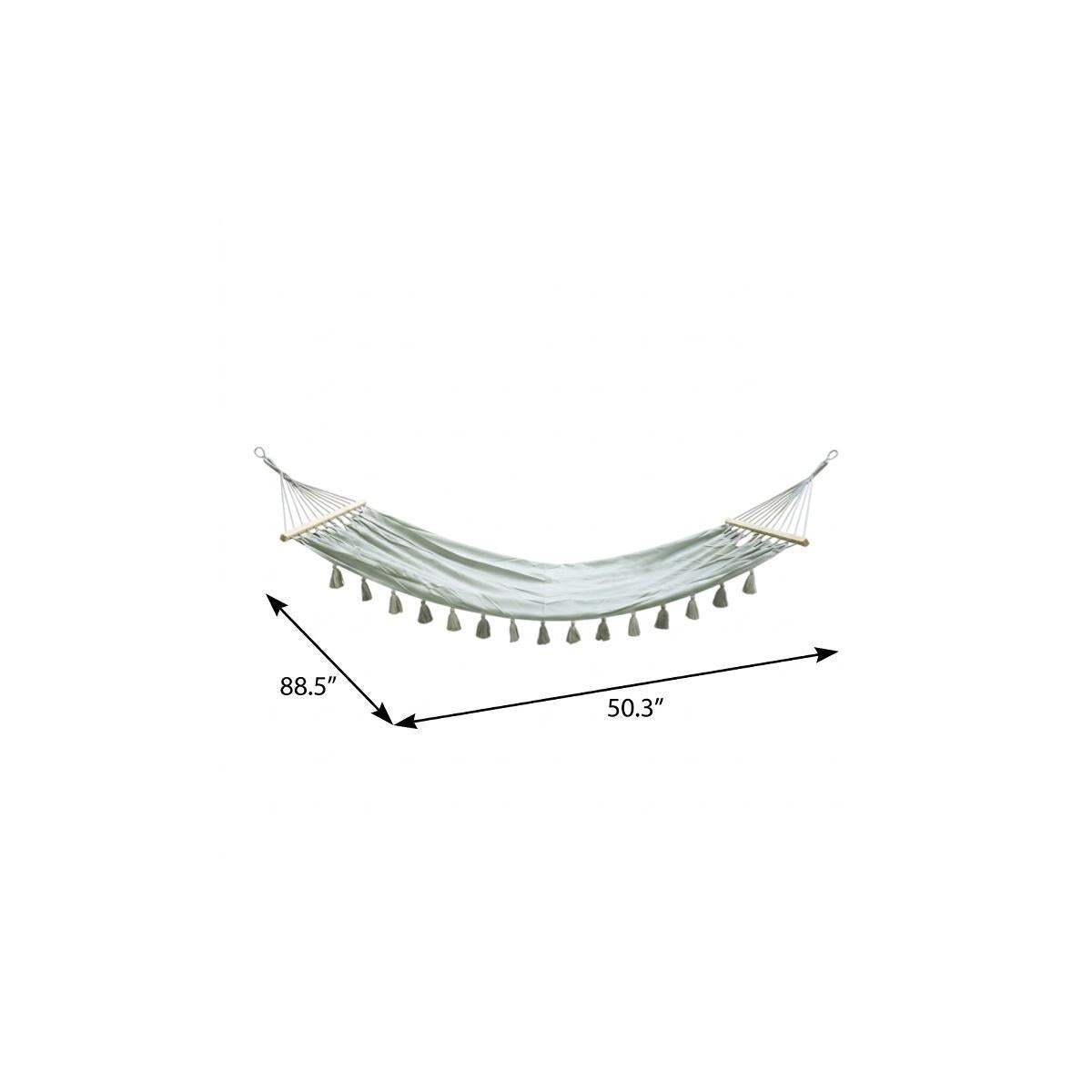 Gray Single Spreader Bar Hammock With Tassels - HomeRoots - Flyclothing LLC