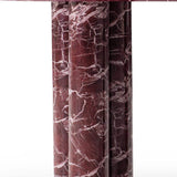 60" Red Genuine Marble Oval Double Pedestal Console Table - HomeRoots - Flyclothing LLC