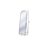 59" Black Aluminum Arch Freestanding And Wall Mounted Framed Full Length Mirror - HomeRoots - Flyclothing LLC