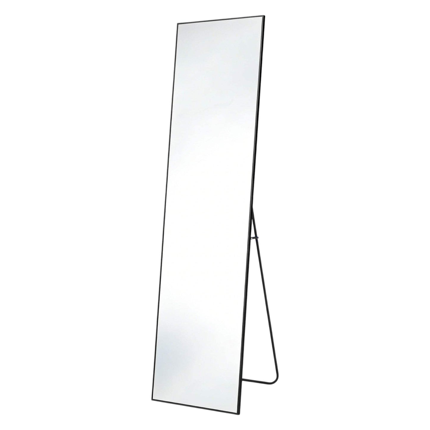 59" Black Aluminum Freestanding And Wall Mounted Framed Full Length Mirror - HomeRoots - Flyclothing LLC