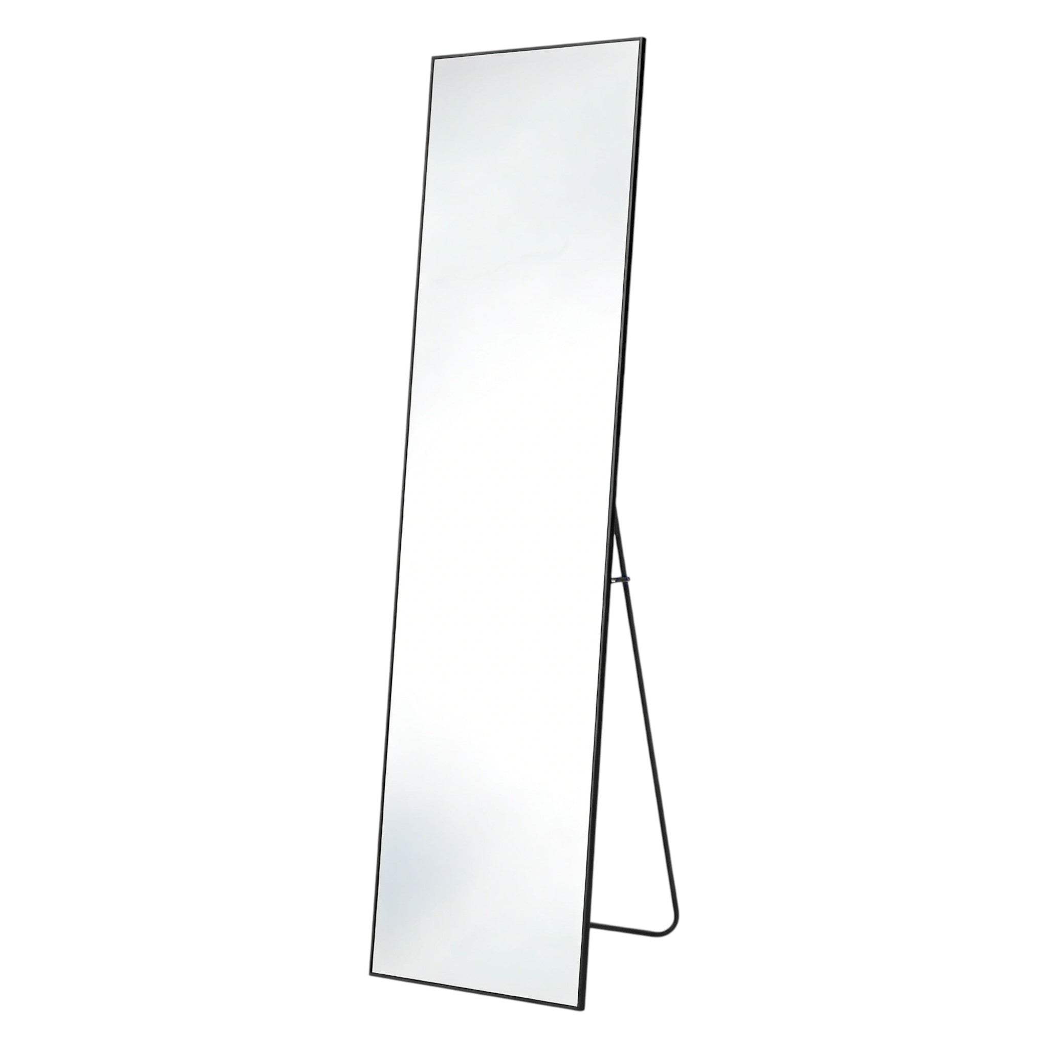59" Black Aluminum Freestanding And Wall Mounted Framed Full Length Mirror - HomeRoots - Flyclothing LLC