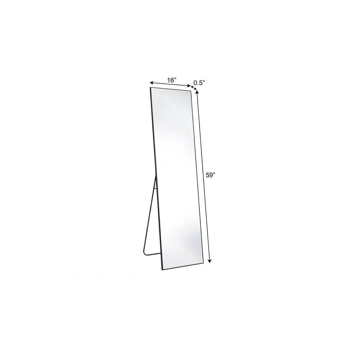 59" Black Aluminum Freestanding And Wall Mounted Framed Full Length Mirror - HomeRoots - Flyclothing LLC