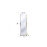 59" Gold Aluminum Arch Freestanding And Wall Mounted Framed Full Length Mirror - HomeRoots - Flyclothing LLC