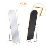 59" Gold Aluminum Arch Freestanding And Wall Mounted Framed Full Length Mirror - HomeRoots - Flyclothing LLC