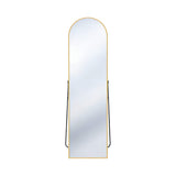 59" Gold Aluminum Arch Freestanding And Wall Mounted Framed Full Length Mirror - HomeRoots - Flyclothing LLC