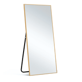 59" Gold Aluminum Freestanding And Wall Mounted Framed Full Length Mirror - HomeRoots - Flyclothing LLC