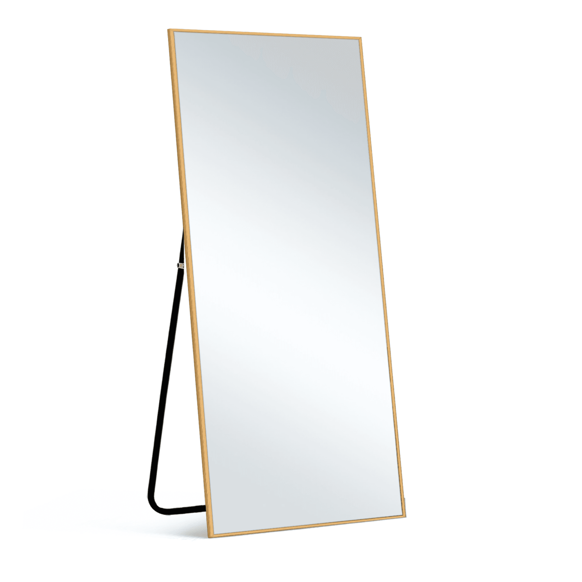 59" Gold Aluminum Freestanding And Wall Mounted Framed Full Length Mirror - HomeRoots - Flyclothing LLC