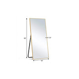 59" Gold Aluminum Freestanding And Wall Mounted Framed Full Length Mirror - HomeRoots - Flyclothing LLC