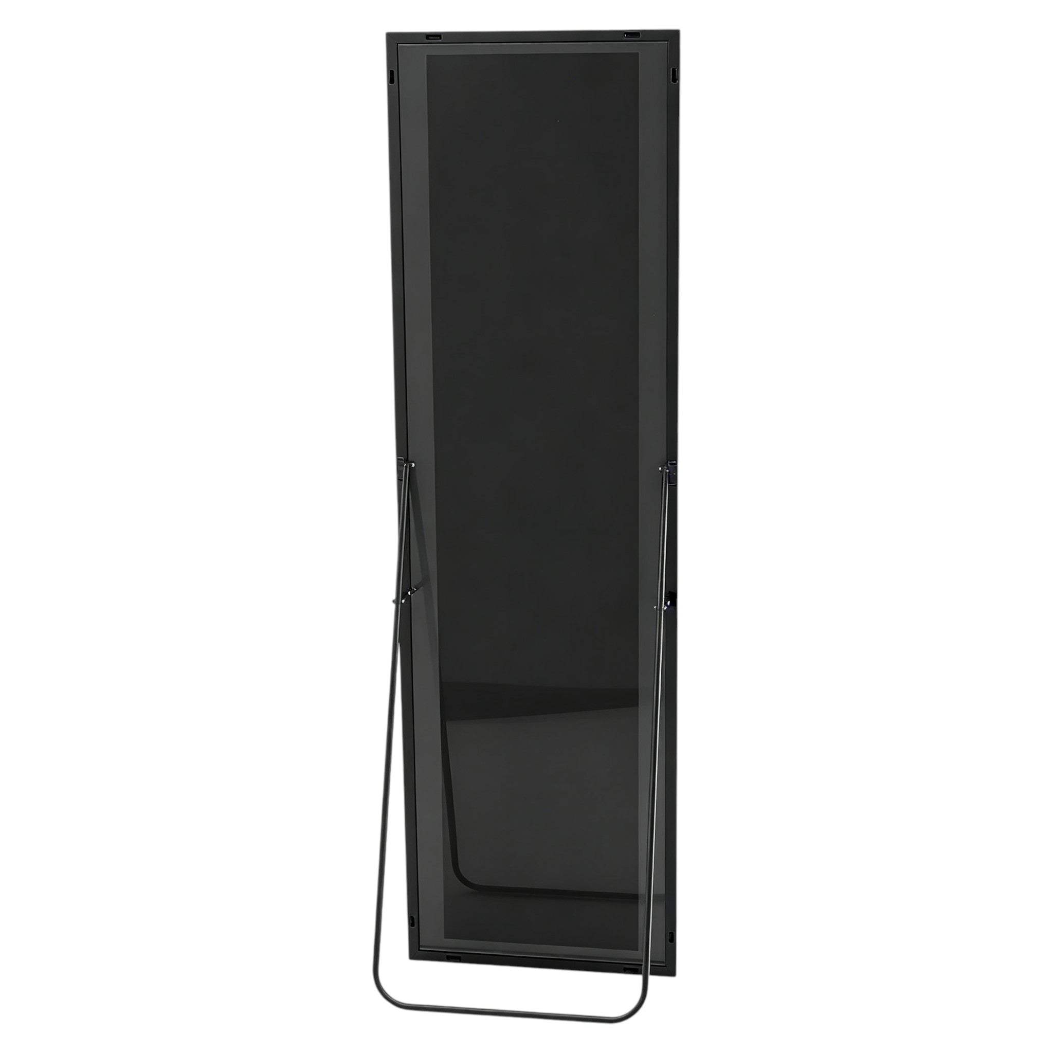 64" Black Aluminum Freestanding And Wall Mounted Framed Full Length Mirror - HomeRoots - Flyclothing LLC