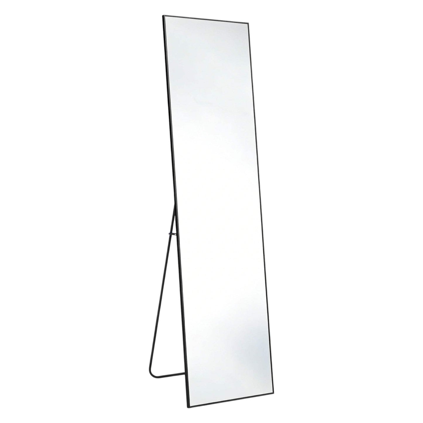 64" Black Aluminum Freestanding And Wall Mounted Framed Full Length Mirror - HomeRoots - Flyclothing LLC