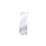 64" Gold Aluminum Arch Freestanding And Wall Mounted Framed Full Length Mirror - HomeRoots - Flyclothing LLC