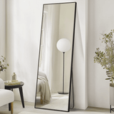 70" Black Aluminum Freestanding And Wall Mounted Framed Full Length Mirror - HomeRoots - Flyclothing LLC