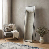 70" Black Aluminum Freestanding And Wall Mounted Framed Full Length Mirror - HomeRoots - Flyclothing LLC
